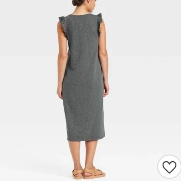 (M)- Universal Thread Women's Ruffle Tank Dress - Gray - Picture 2 of 10